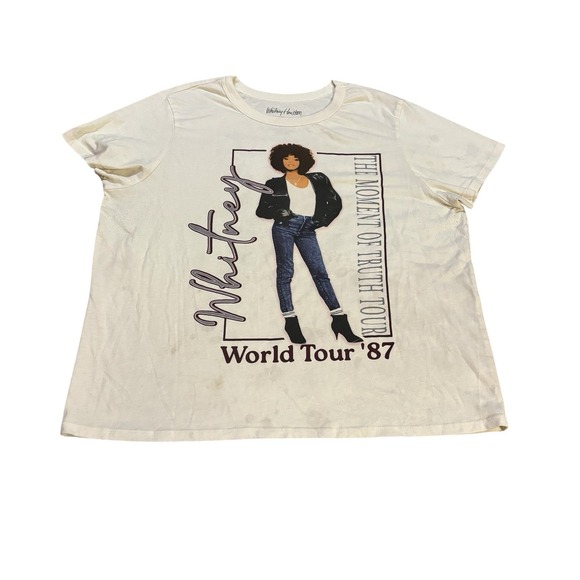 Whitney Houston Tops - Whitney Houston The Moment Of Truth Tour World Tour '87 T-Shirt Womens‎ XXL